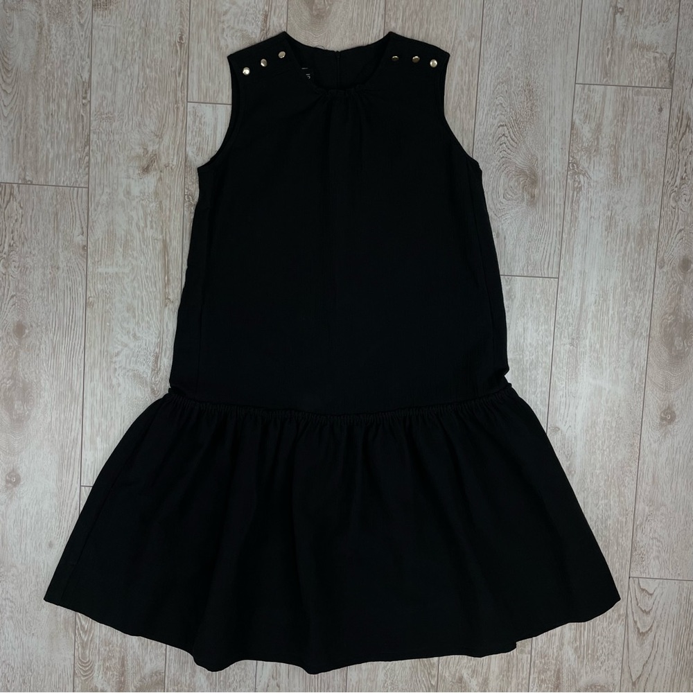 CLASS COLLECTION L MADE IN CANADA black cotton drop waist dress